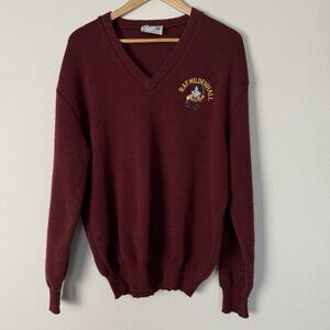 Vintage 60s Royal Air Force Mildenhall Pullover‎ V-neck Sweater Preppy Heritage